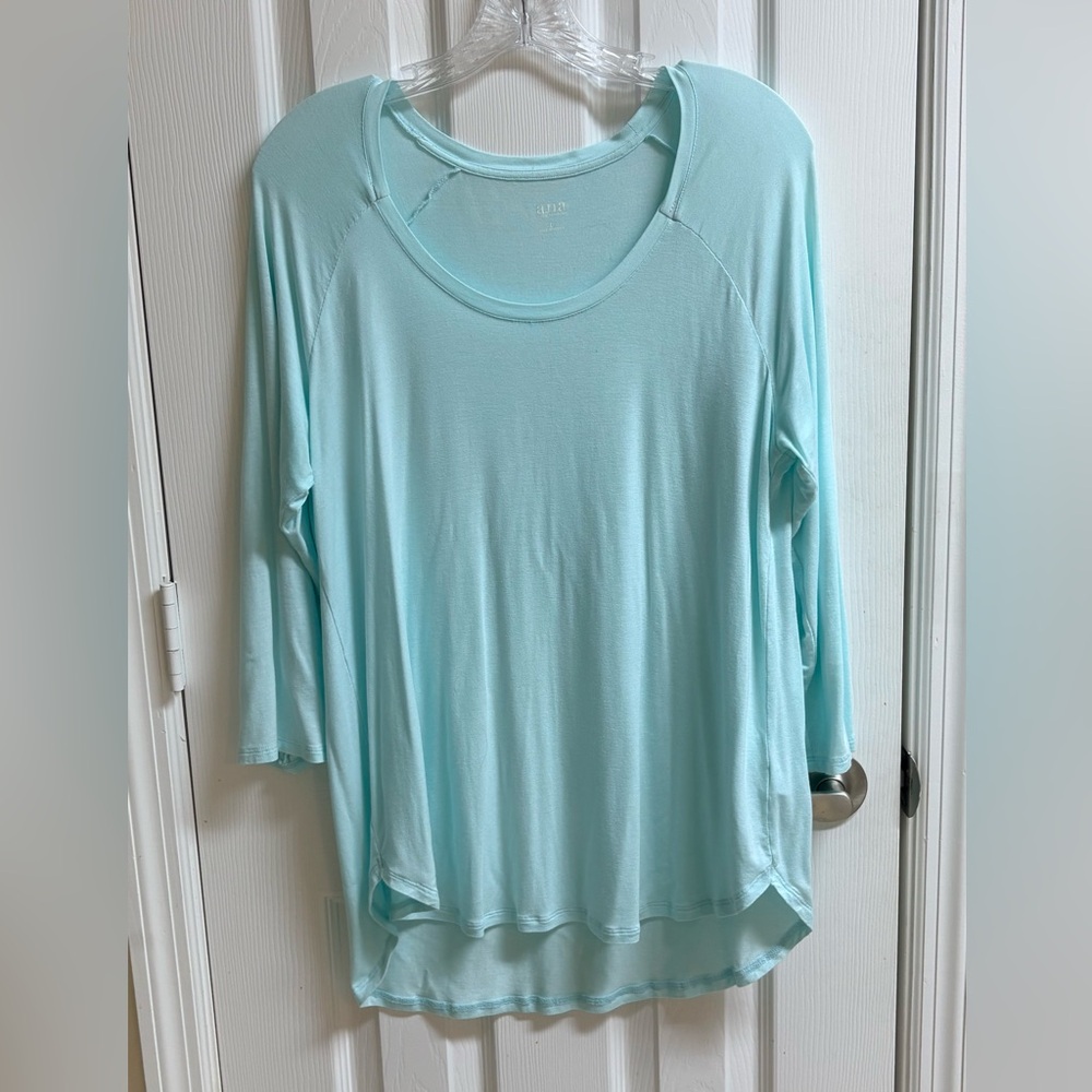 a.n.a Light Blue Long Sleeve Top